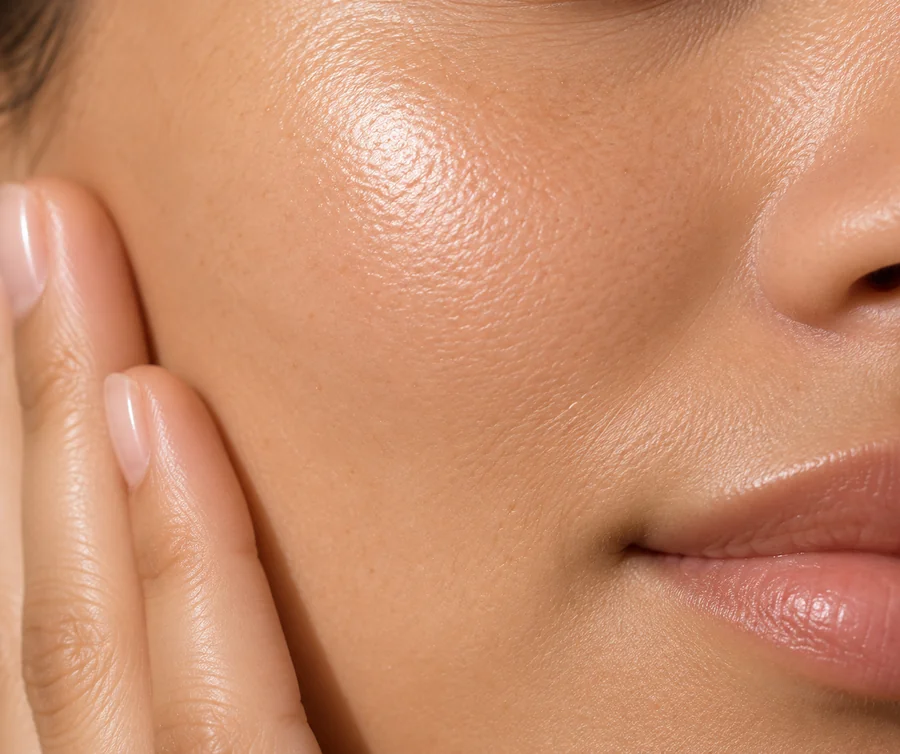 Close-up of smooth, healthy skin texture