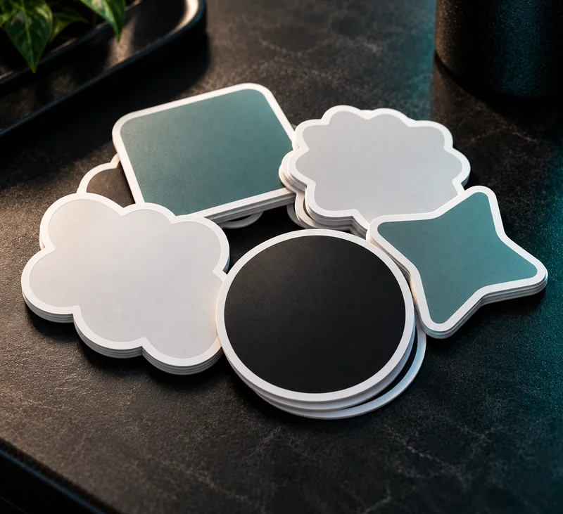 Stack of blank die-cut stickers