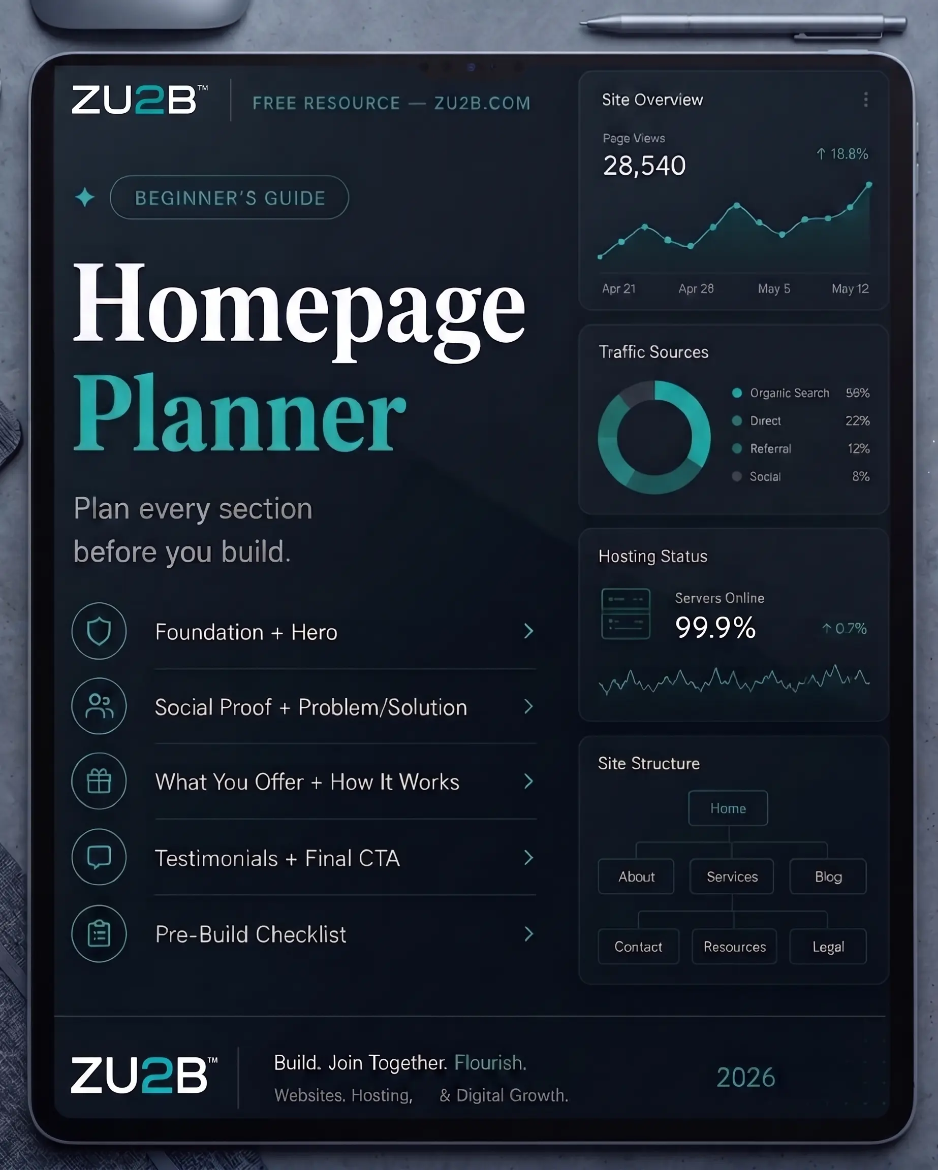 Homepage Planner — Free Resource by ZU2B preview